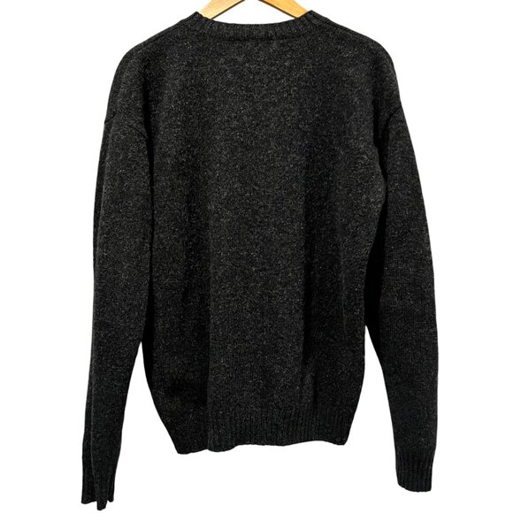 Heather & Tweed Mens V-neck Wool Pullover Sweater, Gray Red, L - Picture 6 of 7